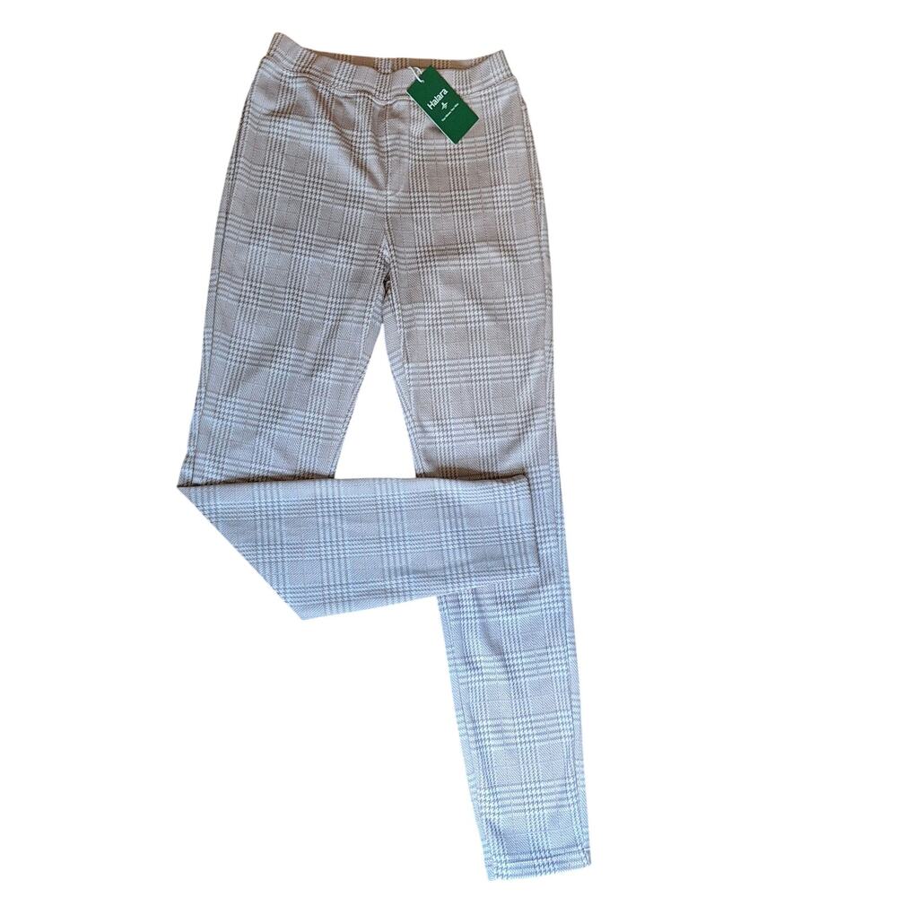 Halara High Waisted Plaid Skinny Work Pants Tall Pink White NWT Rare NOS - S